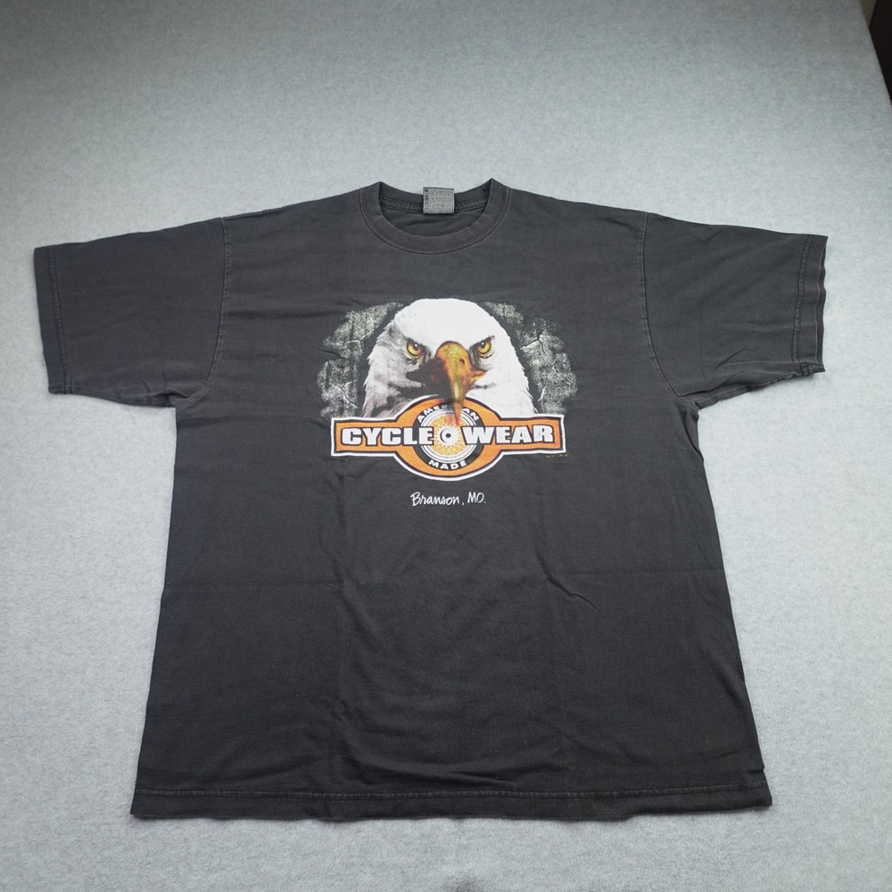 CH Gold Series T Shirt Mens XL Black American Cycle Wear Biker Eagle Graphic